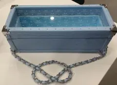 エンジェル　シャンパンの箱　水色 透明蓋付き収納ボックス