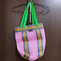 ナイロン　メッシュバッグ　ピンク　無地
