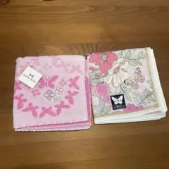 HANAE MORI ピンク系ハンカチ　2枚セット
