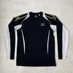 Mizuno 長袖シャツ ブラック/ホワイト　Sサイズ