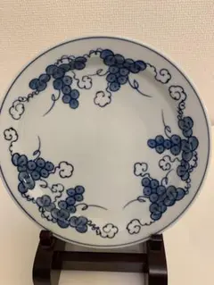 源右衛門窯　染付葡萄絵皿　洋皿（単品）新品未使用　※在庫3枚