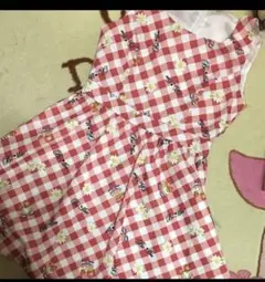 アンクルージュ ギンガムチェックいちご柄