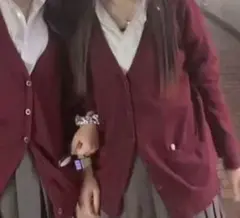 制服　カーディガン　ワインレッド