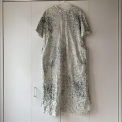 4 FRIC 総柄マルチカラー ロングシャツワンピース バックリボン
