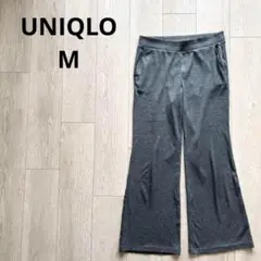ユニクロ UNIQLO グレー リブ ワイドパンツ ガウチョパンツ M