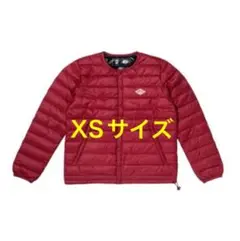 赤 XS【DANTON】クルーネック ダウンジャケット クリムゾンレッド XS