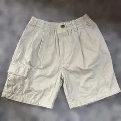 ベージュ カーゴポケット ハーフパンツ 100cm