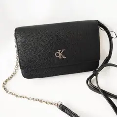 残1★【新品】CK ロゴ カルバンクライン チェーン クロスボディバッグ 黒