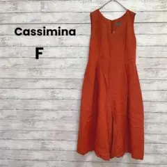 【カシミナ】ジルキー　ノースリーブワンピース（F）リヨセル・麻混　オレンジ♡