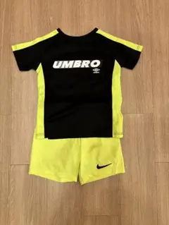 UMBRO サッカーウェアとNIKEパンツセット黒/黄緑