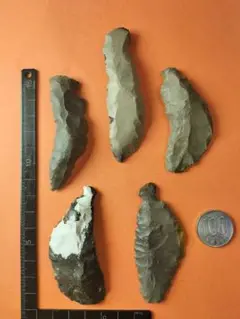 石匙セット (出土品) 硬質頁岩(チャート) 5点セットです。