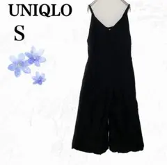 【ユニクロ】UNIQLO✨美品✨キャミサロペット オールインワン S ブラック
