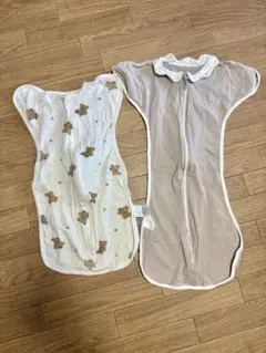 MKD クマ柄 スワドル サイズSとベージュM