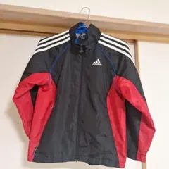 adidas ストライプジャケット 黒/赤