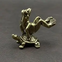 真鍮 置物 アンティーク ヴィンテージ ハンドメイド 動物 カエル 蛙 亀30