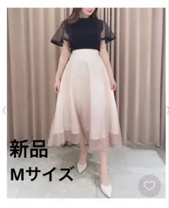 タグ付き新品未使用 Noela グラデオーガンジースカート ピンク Mサイズ