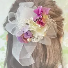 大人可愛いヘッドパーツセット♡ライラックmix♡カスミ草♡ふんわりリボン♡紫陽花