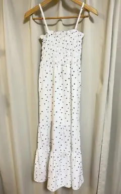 ハート柄ティアードワンピース　ロングワンピ