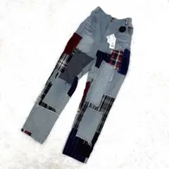 【新品未使用】オシャレウォーカー　コハク　パッチワーク　デニム　パンツ