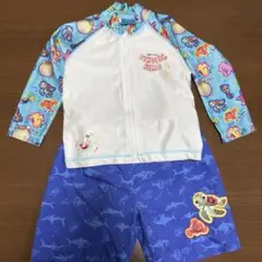 【新品　未使用】　バースデイ　100cm 水着　上下セット　ラッシュガード