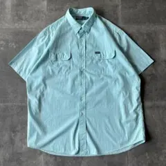 90s ラルフローレン 半袖シャツ XXL ワーク系 ポケット ブルー A219