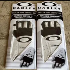 【22】オークリー　OAKLEY ゴルフ　グローブ　2枚　ホワイト×ブラック