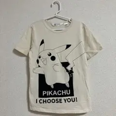 H&M POKEMON ピカチュウ 半袖 Tシャツ アイボリー 122-128