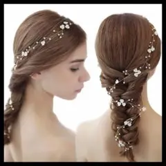 ヘッドドレス ブライダル 髪飾り パール 花 髪飾り ヘアアクセ カチューシャ