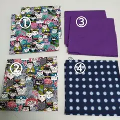 綿カットクロス　かぶきだにゃーほか６枚セット　約30✕35