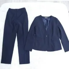 GLACIER ノーカラー　パンツ　洗える　セットアップ　M S