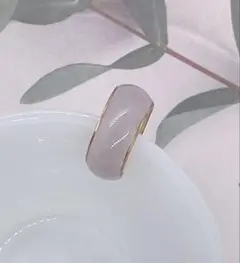 シンプルレジンイヤーカフ　グレー　内径2cm