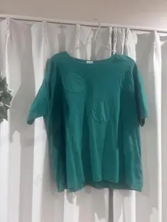 Bliss Bunch グリーン ドット刺繍半袖Tシャツ