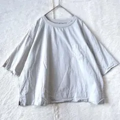 ジュリア　五分袖カットソー　ワイド　プルオーバー　ゆったり　LL　綿　体型カバー