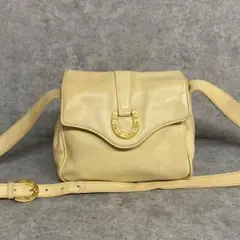 極 美品 オールドグッチ 馬蹄鉄金具 ショルダーバッグ ポシェット ベージュ