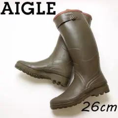 B7676■AIGLE エーグル ラバー ロング レイン ブーツ 42