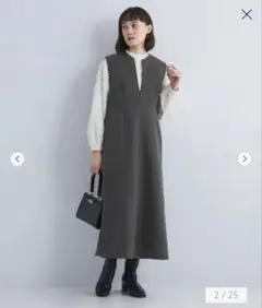 green label relaxingフルイド キーネック ジャンスカ