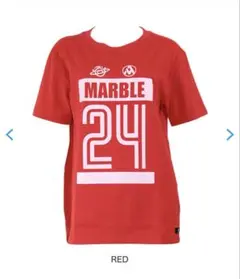 【美品】マーブル ナンバーTシャツ ロゴ入り レッド フィットネス 綿100%