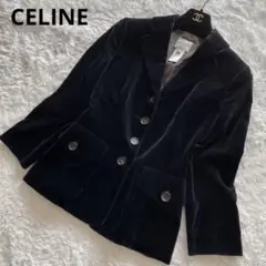 ✨CELINE✨ テーラードジャケット ベロア 紺 38号 レディース