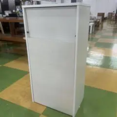 2927 木製キャスターダストボックス　ホワイト