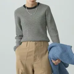 AMERICAN HOLIC バイパチクルーネックリブニットプルオーバー
