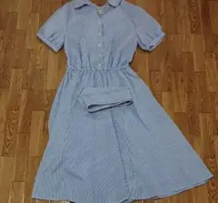 ミッシュマッシュ 青と白のストライプ ワンピース