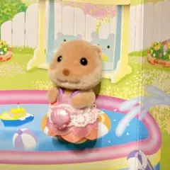新品シルバニア カワウソの小さい赤ちゃん水着水遊びなかよし赤ちゃんかわうそ