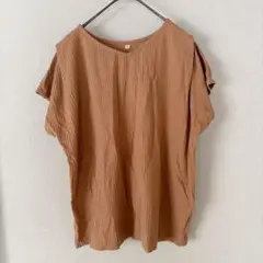 トップバリュ　Vネックノースリーブカットソー　Lサイズ　茶色