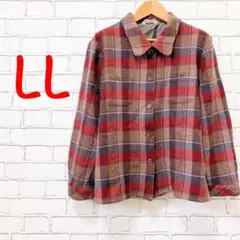 645【Beneoowars】シャツ ウール100 秋 チェック あったか LL