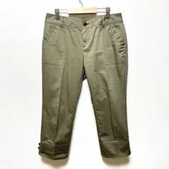 ニューヨーカー クロップドパンツ スラックス L 裾 飾りボタン