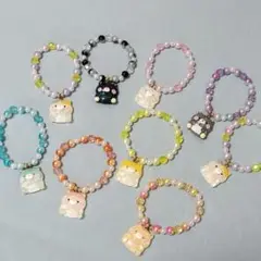 キッズ　子供　カラフル　猫 チャーム　ブレスレット　セット