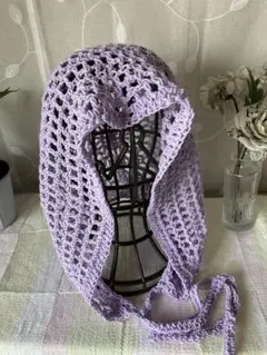 ハンドメイド　メッシュボンネット　コットン