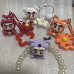 立体しんちゃんストラップ4個セット