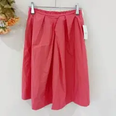 ★新品★テチチ コットン フレアスカート【S】ひざ丈 ゴム 春夏 ピンク