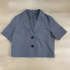 ＧＵ　ショート丈　グレー　半袖ジャケット